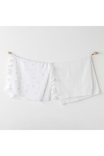 andywawa Ac25582 بطانية موسلين على شكل فراشة سحرية مقاس 85 × 90 باللون الأبيض