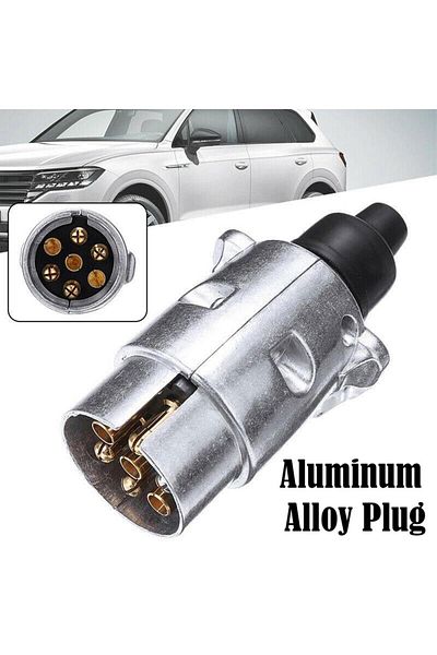 Choice New Durable 7 Pin Aluminium Alloy Plug Trailer Truck Towing Electrics 12V Connector Professional ...