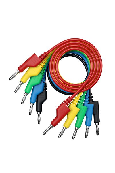 Choice 5colours 5pcs 4mm Banana Plug to Banana Plug Multimeter Test Leads cable 1m long 5 colors
