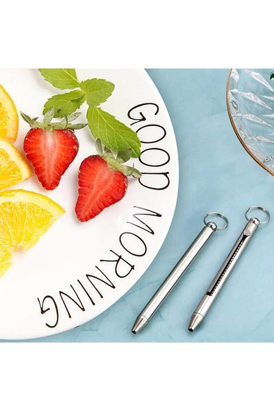 Choice Portable Titanium Toothpicks Pocket Toothpicks Keychain Silver With Metal Toothpick Holder For Ou...
