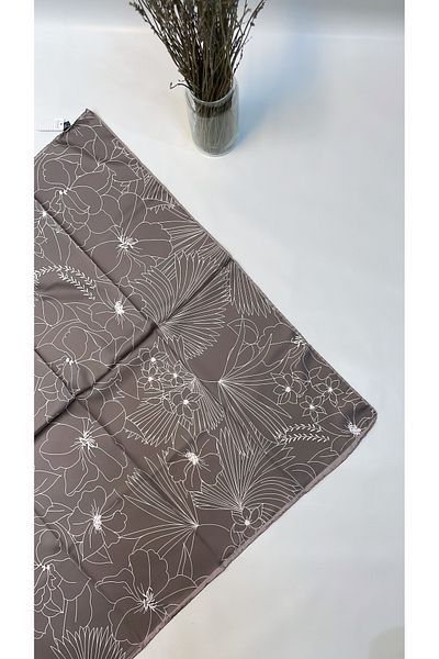 Onur Scarf -New Product Pyramid Luxer Two-Color Silk-Like Rayon Fabric Line Floral Pattern Fashion Shop