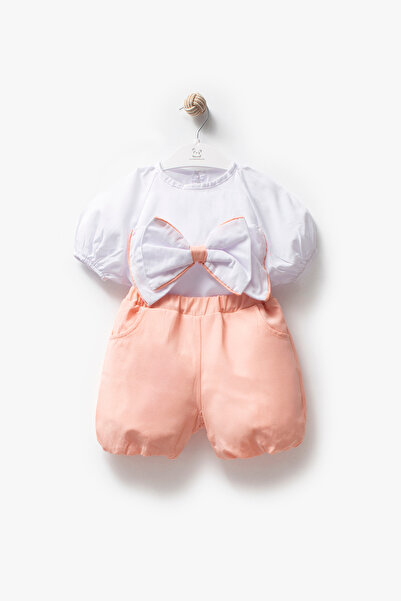 Jikko Baby Short Sleeve Bow Blouse and Balloon Shorts 2 Piece Set 3613