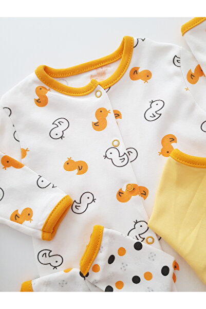 artıbebe Duck 3-Piece Baby Rompers, 100% Cotton Baby Rompers Newborn