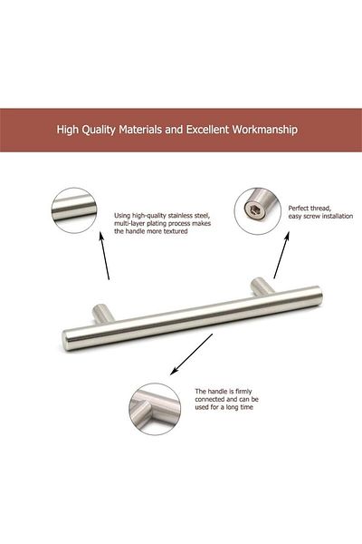 Generic AL ARQAM 2Pcs 128mm Kitchen Cabinet Door Handles – Sleek & Durable Drawer Pulls Set