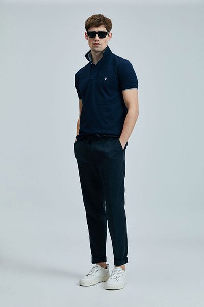 Lufian Ανδρικό μπλουζάκι μινιμαλιστικό Polo Neck - Κοντό μανίκι - Casual
