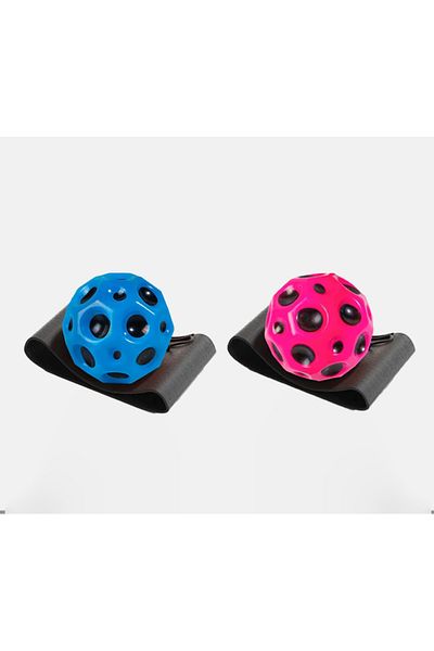 Mitty 1red And 1blue Balls Soft Porous Bouncy Ball Moon Shape Anti-drop Elastic Ball Indoor Toy For Kids S