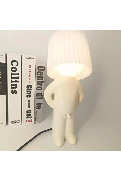 Choice مصباح طاولة أبيض من الاتحاد الأوروبي مكون من قطعتين بتصميم فتى شقي إبد...