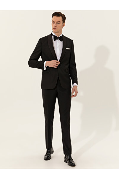 Cacharel Siyah Slim Fit Smokin Damatlık 50251817-VR046