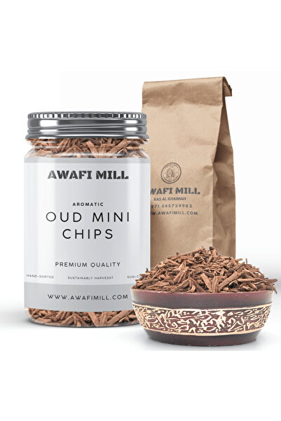 AWAFI MILL رقائق عود صغيرة | عود طبيعي - زجاجة ١٠٠ غرام / ٣.٥ أونصة