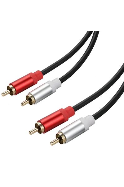 BSN 1m 2RCA to 2RCA Metal shell Gold Plated Double RCA Male to 2 Two RCA Male Audio Video Cable Line twi