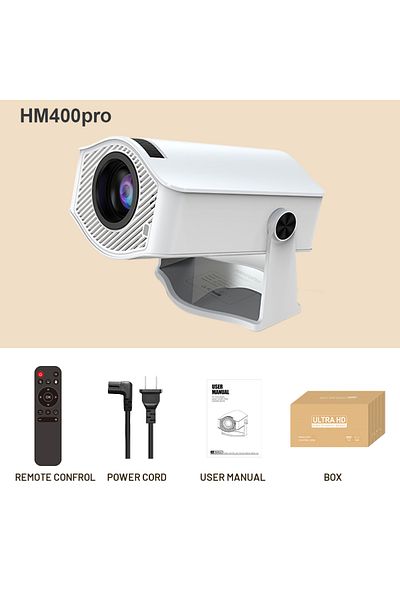 Choice Eu Plug Hm400-2gb8gb-white Projector Home Cinema Outdoor Projetor Hm400pro Vs Hy300 Pro 4k Android 1