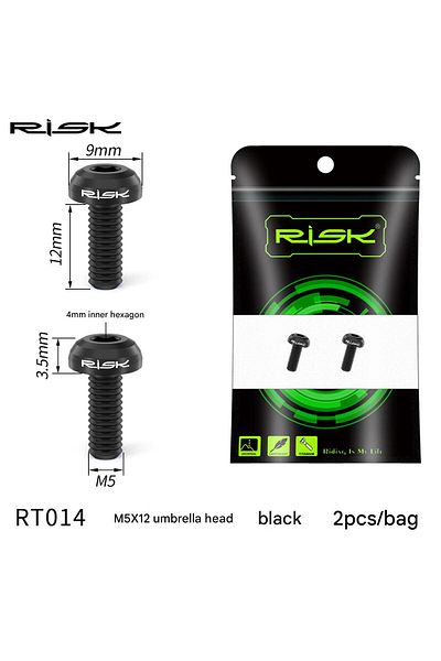 Choice Black Risk Titanium Alloy Kettle Holder Fixing Screw M5x12mm With Gasket Mountain Road Bike Pump Fix