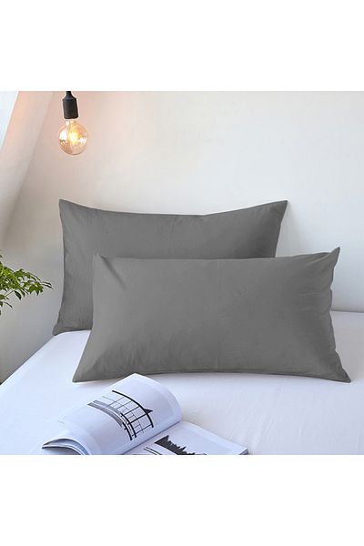 Choice grey 2pcs Brushed Pillowcase, Soft Breathable Pillowcase, Premium Quality Pillow Covers For Bedroom