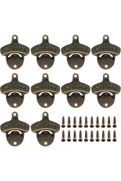 Choice Yellow Bronze X 10 1/2/5/10pcs Embossed Bottle Opener Wall Mount Retro Diy Antique Metal Sturdy Bott