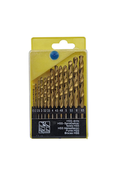 flores Set 13 burghie HSS Titan, DIN 338, pentru metal, de la 1.5 la 6.5mm, F...