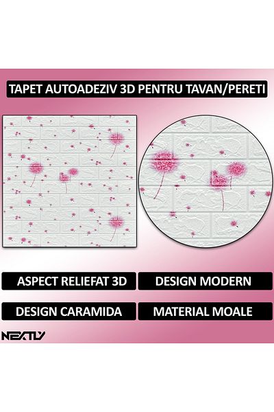 NEXTLY Set 30 X Tapet Autoadeziv 3d , Pentru Perete Sau Tavan, Waterproof, Ajustabil, Suprafata