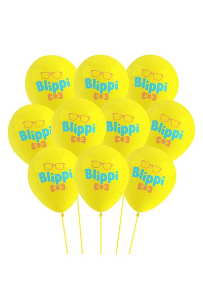 Choice 12INCH 10PCS Style 4 10/30/50PCS Blippi Theme Decorative Balloon Set 12inch Yellow Blue Orange Latex