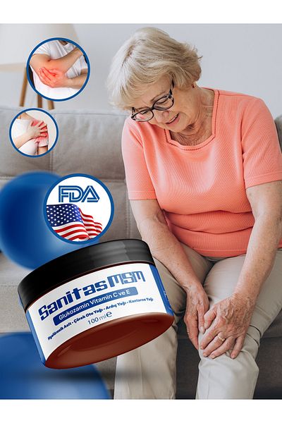 Provega Sanitas Msm Cream - Black Cumin Oil - Juniper Oil - St. John's Wort Oil - Pain - Edema - Swelling 100 ml - Cream