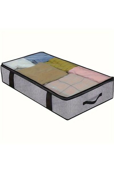 Choice 1pc Under the bed quilt storage bag with cover can be folded, can be used for bedding clothes toys w