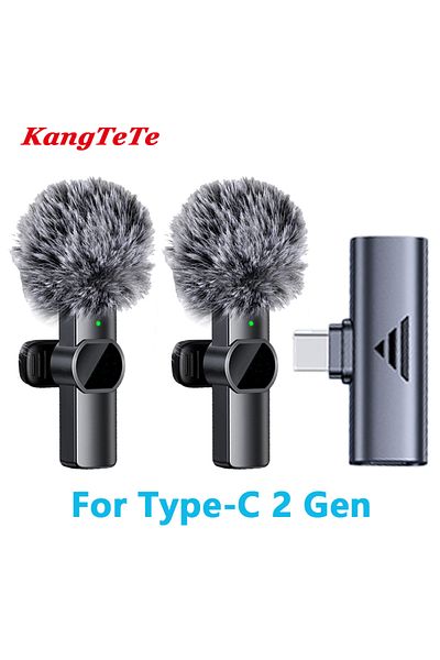 Kangtete Dual Type-c Wireless Lavalier Microphone For Audio Video Recording Intelligent Noise Cancellation Pi