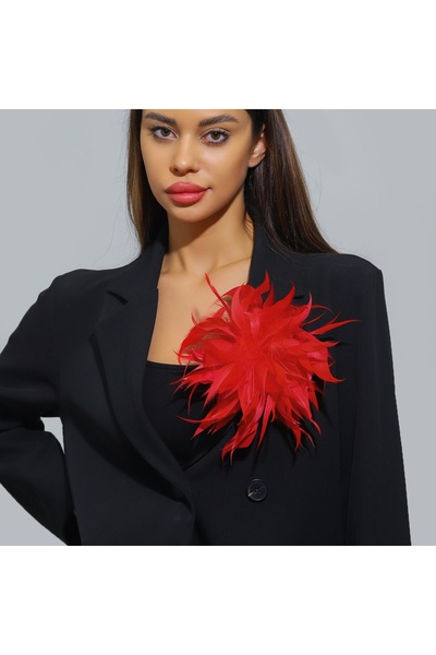 Choice دبوس كبير على شكل زهرة ريشة متعددة الألوان مصنوعة يدويًا على الطراز ال...