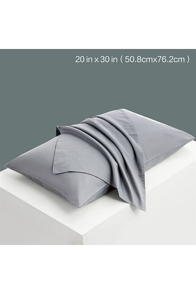 Choice 20 In X 30 In 1piece Grey 1pc Solid Color Pillow Cover 20 In X 30 In (50X76CM) Rectangular White Pil