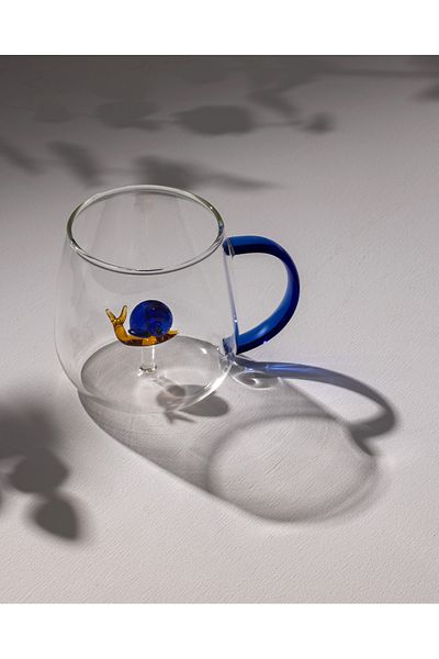 Madame Coco Lucia Borosilicate Glass Mug - Yellow/Blue - 400 ml