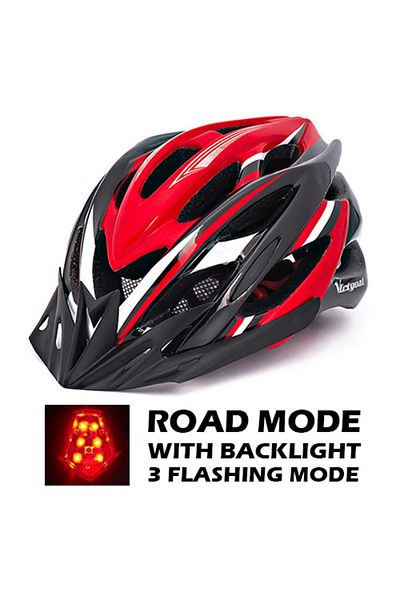 Choice Blackred-backlight Victgoal Bicycle Helmet Men's Ultralight Taillight Led Mtb Road Bike Helmet Cycli