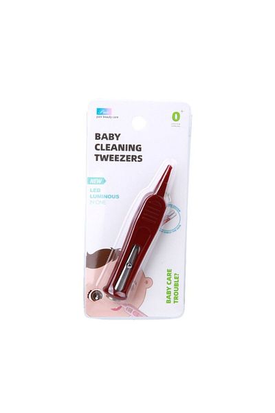 Choice1 wine red 1PC Baby Dig Booger Clip Infants Clean Ear Nose Navel Safety Tweezers Safe Forceps Cleaning