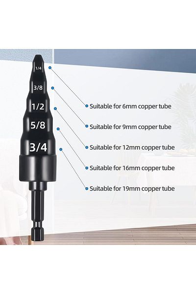 Choice Swaging Tool 5 In 1 Air Conditioner Copper Pipe Expander Swaging Drill Bit Set With Hex Shank, Wi...