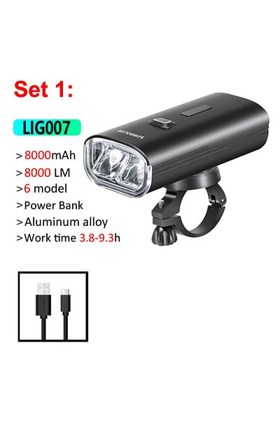 NEWBOLER 5000-8000 Mah Set1 Bike Light Front 8000mah Bicycle Light 6000lumen Waterproof Usb Charging