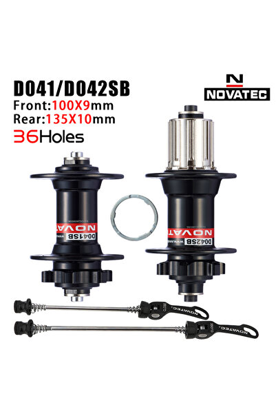 Choice محور دراجة جبلية NOVATEC أسود 36 فتحة، زوج واحد، D041SB D042SB، جلبة د...