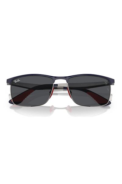 Ray-Ban Ray Ban Unisex Rectangle Sunglasses- Rb 3726m - Lense Size:57mm - Blue On Gunmetal