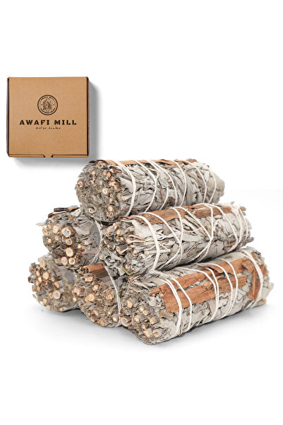 AWAFI MILL عصا مريمية بيضاء مع قرفة - عبوة من 3 أعواد