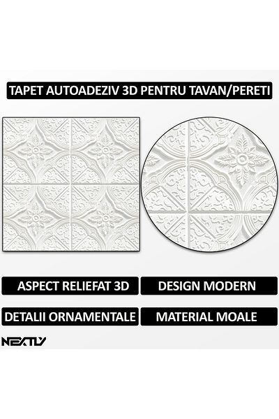 NEXTLY Set 30 X Tapet Autoadeziv 3d , Pentru Perete Sau Tavan, Waterproof, Ajustabil, Suprafata