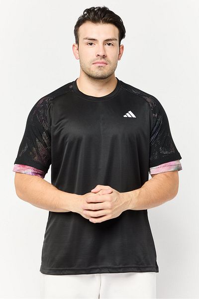 adidas Men Slim Fit Short Sleeve Training T Shirt, Black