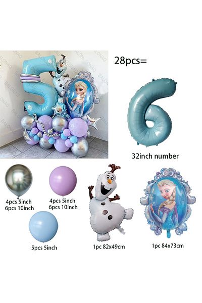 Choice As Picture Style-6 28pcs Frozen Foil Balloons Set Elsa Princess Cartoon Theme Party Decorate Girls B