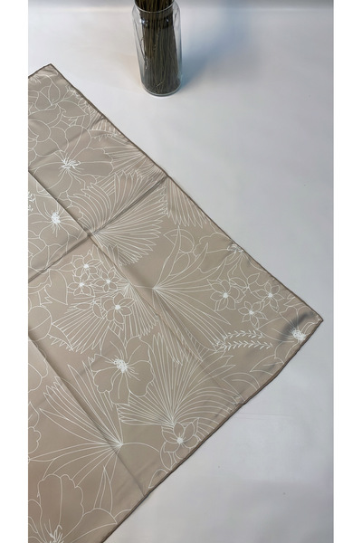 Onur Scarf -New Product Pyramid Luxer Two-Color Silk-Like Rayon Fabric Line Floral Pattern Fashion Shop