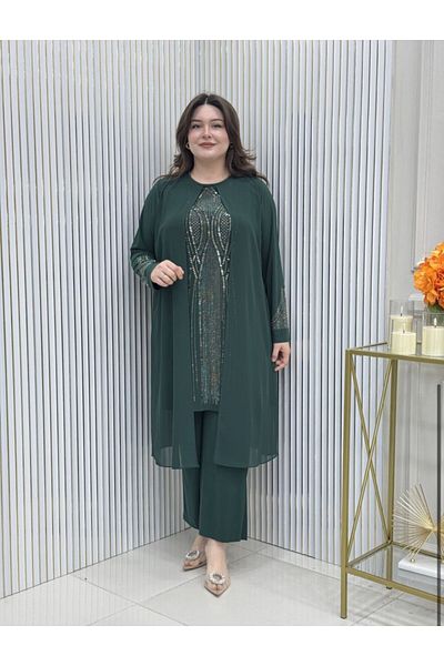 GK Σετ τουνίκ Plus Size με πέτρα πρέσας