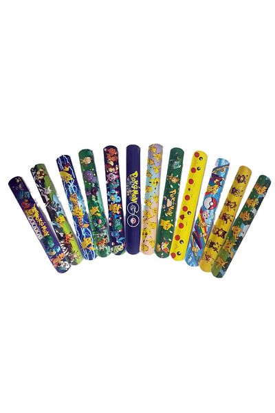 Takara Tomy 12pcs 6/12pcs Pokemon Bracelets Pikachu Figures Anime Wristband Child Slap Band Puzzle Toys Boys Gir
