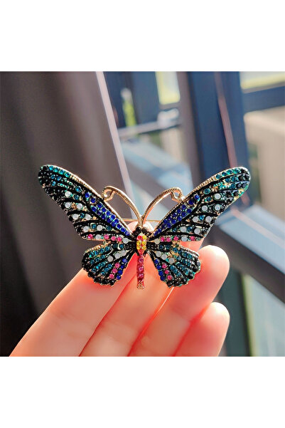 Choice 4 دبابيس أزياء ملونة من الزركون على شكل فراشة للنساء، دبوس بروش كريستا...