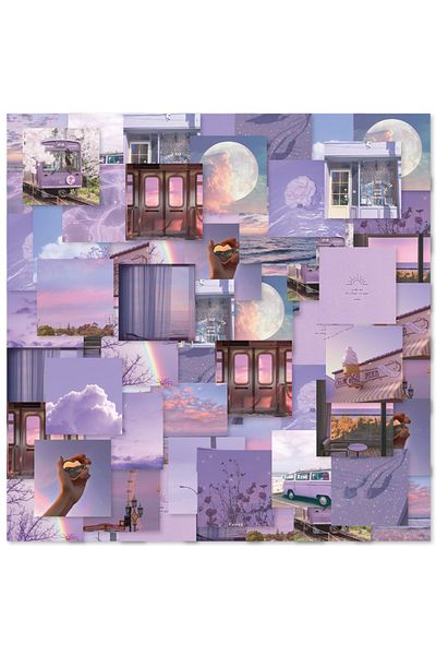 Choice 46pcs Ins Wind Sunset Graffiti Stickers Decorated Notebook Water Cup Guitar Classic Toy Scrapbook...