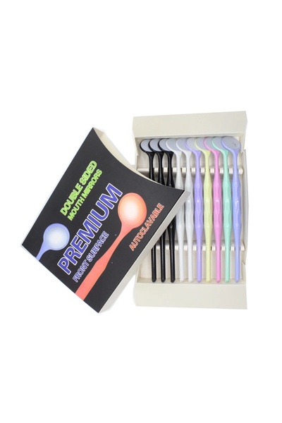 Choice 10 قطع/صندوق مرآة فم مزدوجة الجوانب للأسنان مع مقبض بألوان عشوائية قاب...