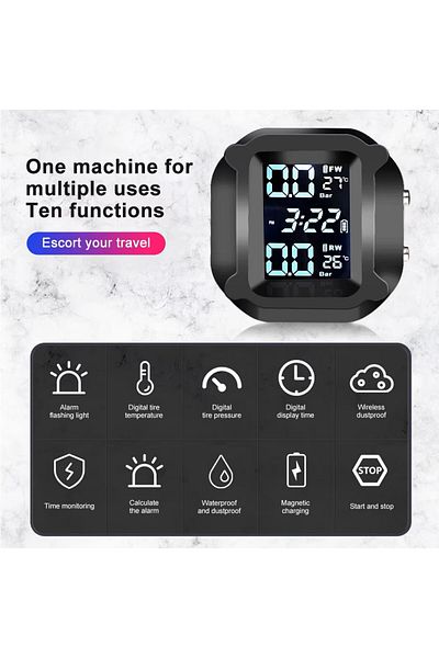 Choice TPMSM5 M5 Motorcycle Tire Pressure Monitor Electric Vehicle Motorcycle Wireless High-Precision Tire