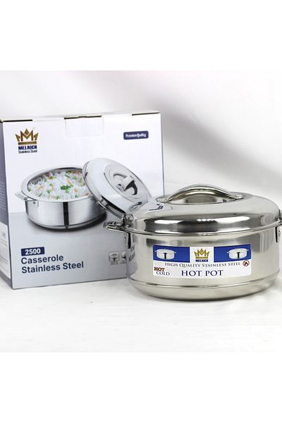 Melrich Stainless Steel Hotpot 2500ml - Silver