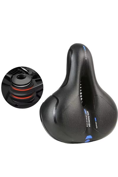 OFFBONDAGE Blue Hollow Breathable Bicycle Saddle Men Women Mtb Road Bike Saddle Shock Absorbing Comfortable Big