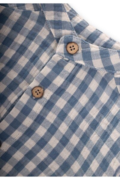 Cigit Cămașă cu model Pöti Square 1-8 ani Albastru Indigo