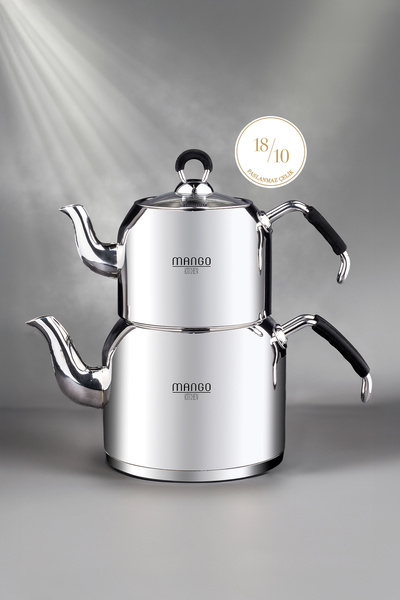 WEYNE Mango Kitchen - Midi Orta Boy 18/10 Paslanmaz Çelik 1.0-2.0 Lt. Çaydanlık Takımı