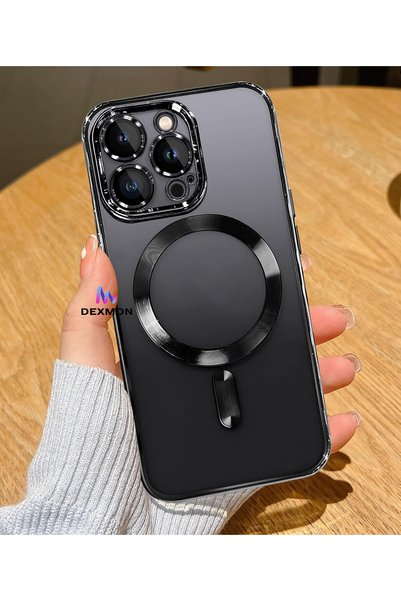 Dexmon iPhone 15 Pro Max Kılıf Kamera Lens ve Hoparlör Toz Korumalı Magsafe Ş...