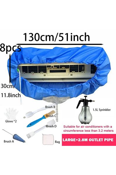 Choice 96-130cm 8pcs Large Air Conditioner Cleaning Cover Double Layer Thickening Wash Mounted Protective D